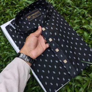 সুতি কালো সাদা স্টেপ  ( কোড ১১৫)